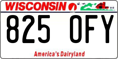 WI license plate 825OFY