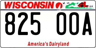 WI license plate 825OOA