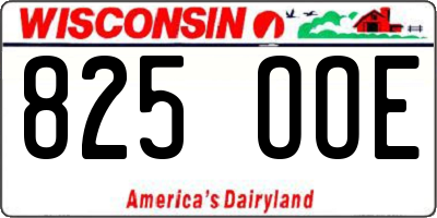WI license plate 825OOE