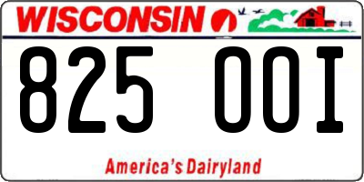 WI license plate 825OOI