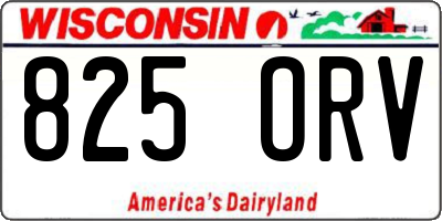 WI license plate 825ORV