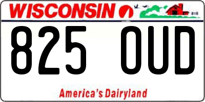 WI license plate 825OUD