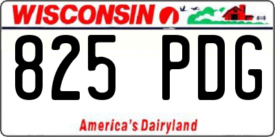 WI license plate 825PDG