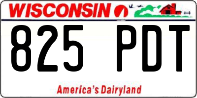 WI license plate 825PDT