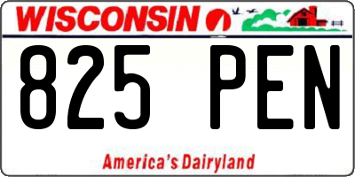 WI license plate 825PEN