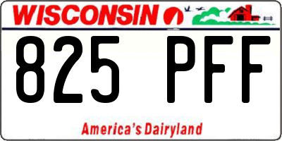 WI license plate 825PFF