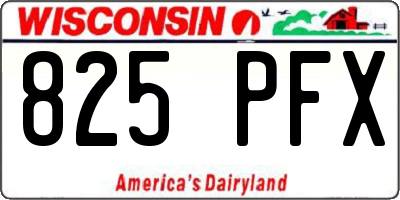 WI license plate 825PFX
