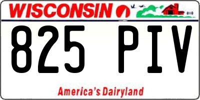 WI license plate 825PIV