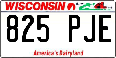 WI license plate 825PJE