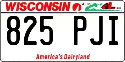 WI license plate 825PJI
