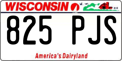 WI license plate 825PJS