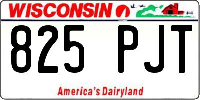 WI license plate 825PJT