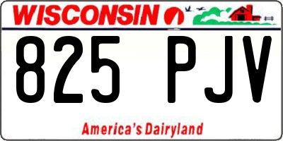 WI license plate 825PJV