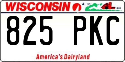WI license plate 825PKC