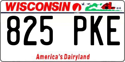 WI license plate 825PKE