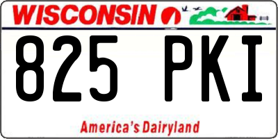 WI license plate 825PKI