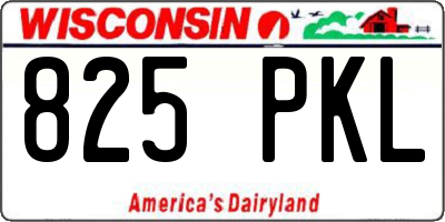 WI license plate 825PKL