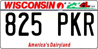 WI license plate 825PKR