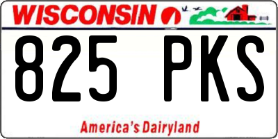 WI license plate 825PKS