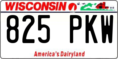 WI license plate 825PKW