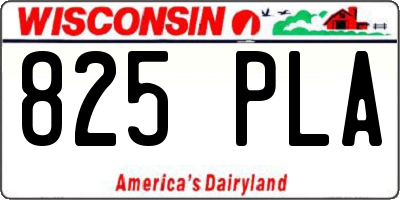 WI license plate 825PLA