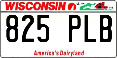 WI license plate 825PLB