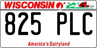 WI license plate 825PLC
