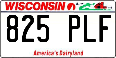 WI license plate 825PLF