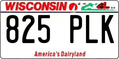 WI license plate 825PLK