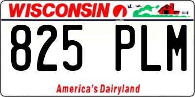 WI license plate 825PLM
