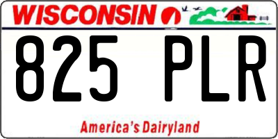 WI license plate 825PLR
