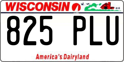 WI license plate 825PLU
