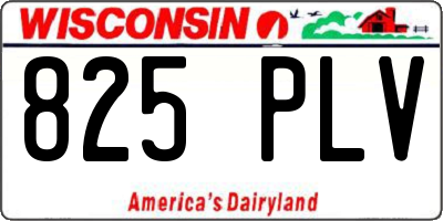 WI license plate 825PLV
