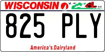 WI license plate 825PLY