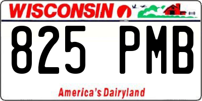 WI license plate 825PMB