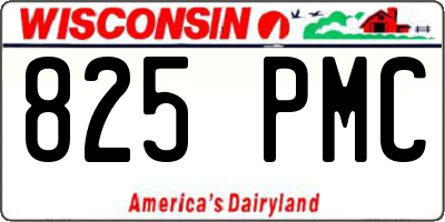 WI license plate 825PMC