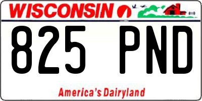 WI license plate 825PND