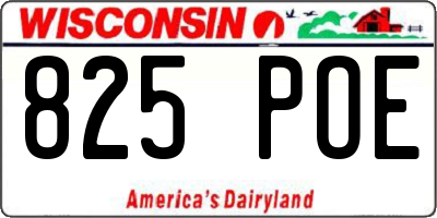 WI license plate 825POE