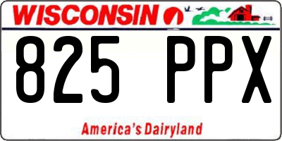 WI license plate 825PPX