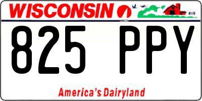 WI license plate 825PPY