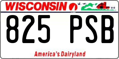 WI license plate 825PSB