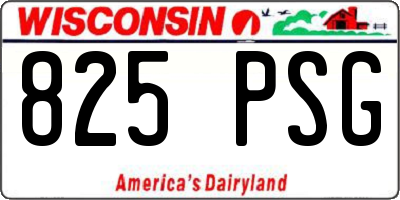 WI license plate 825PSG