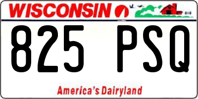 WI license plate 825PSQ