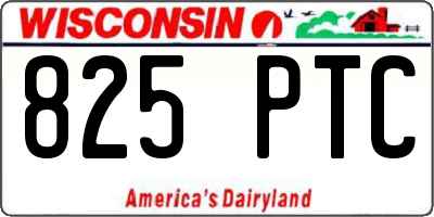 WI license plate 825PTC