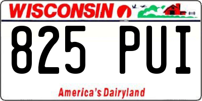 WI license plate 825PUI