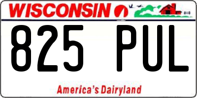 WI license plate 825PUL
