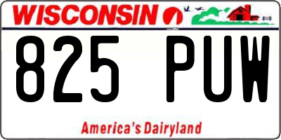 WI license plate 825PUW