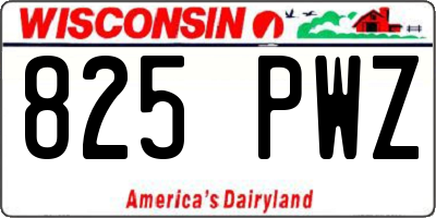 WI license plate 825PWZ