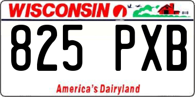 WI license plate 825PXB