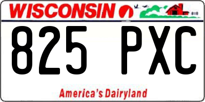 WI license plate 825PXC
